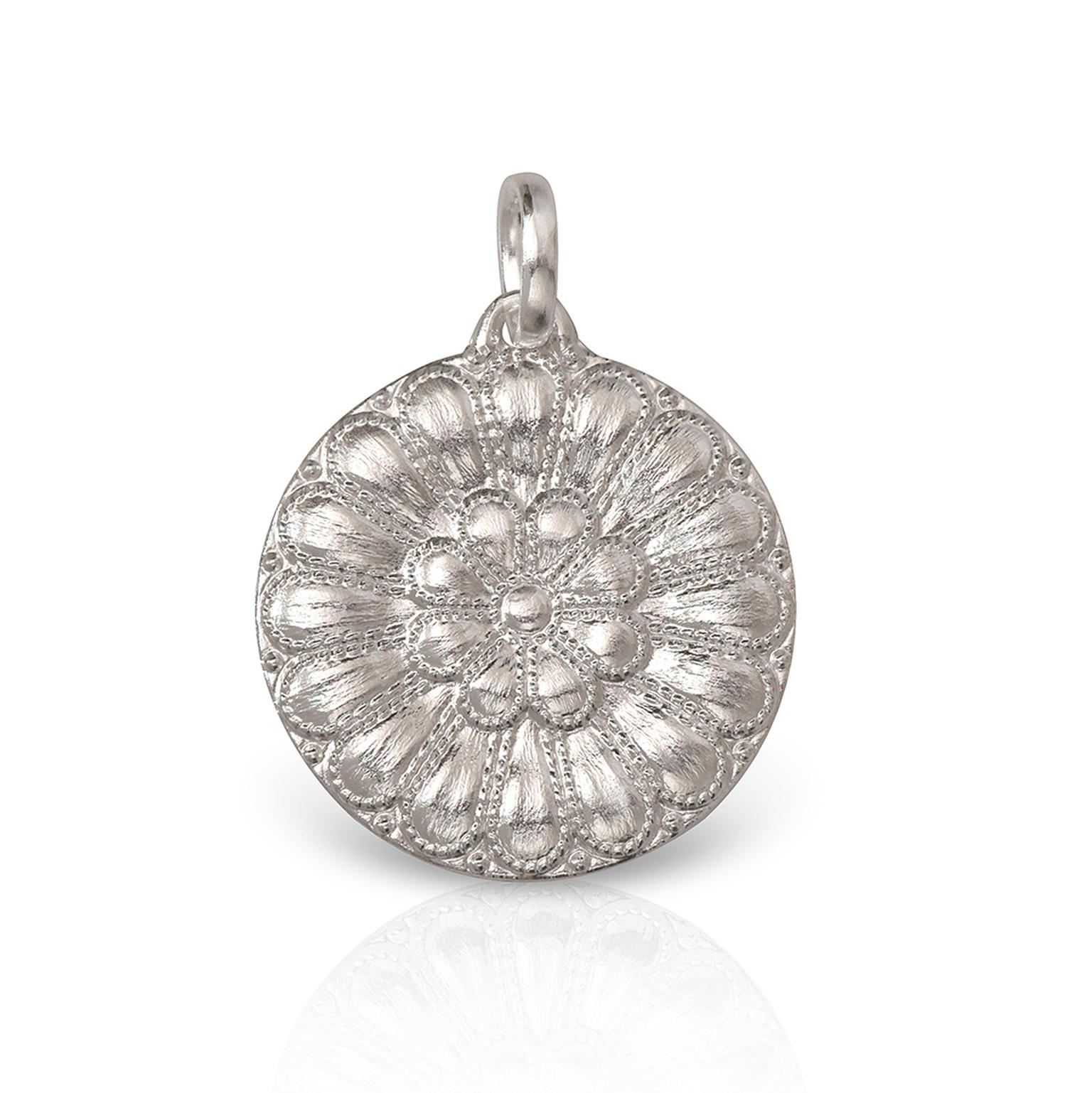 Blossom rosette design pendant in sterling silver by Lalaounis