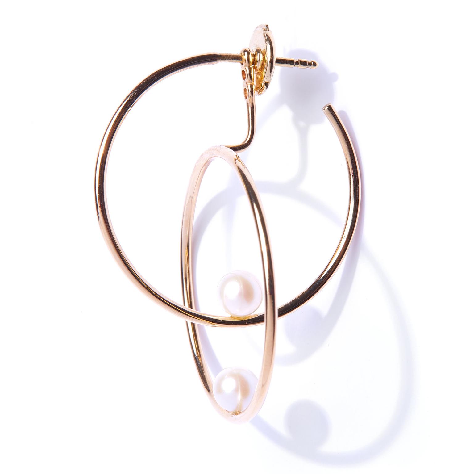 Anissa Kermiche Rondeur Perlee Double Chain earring