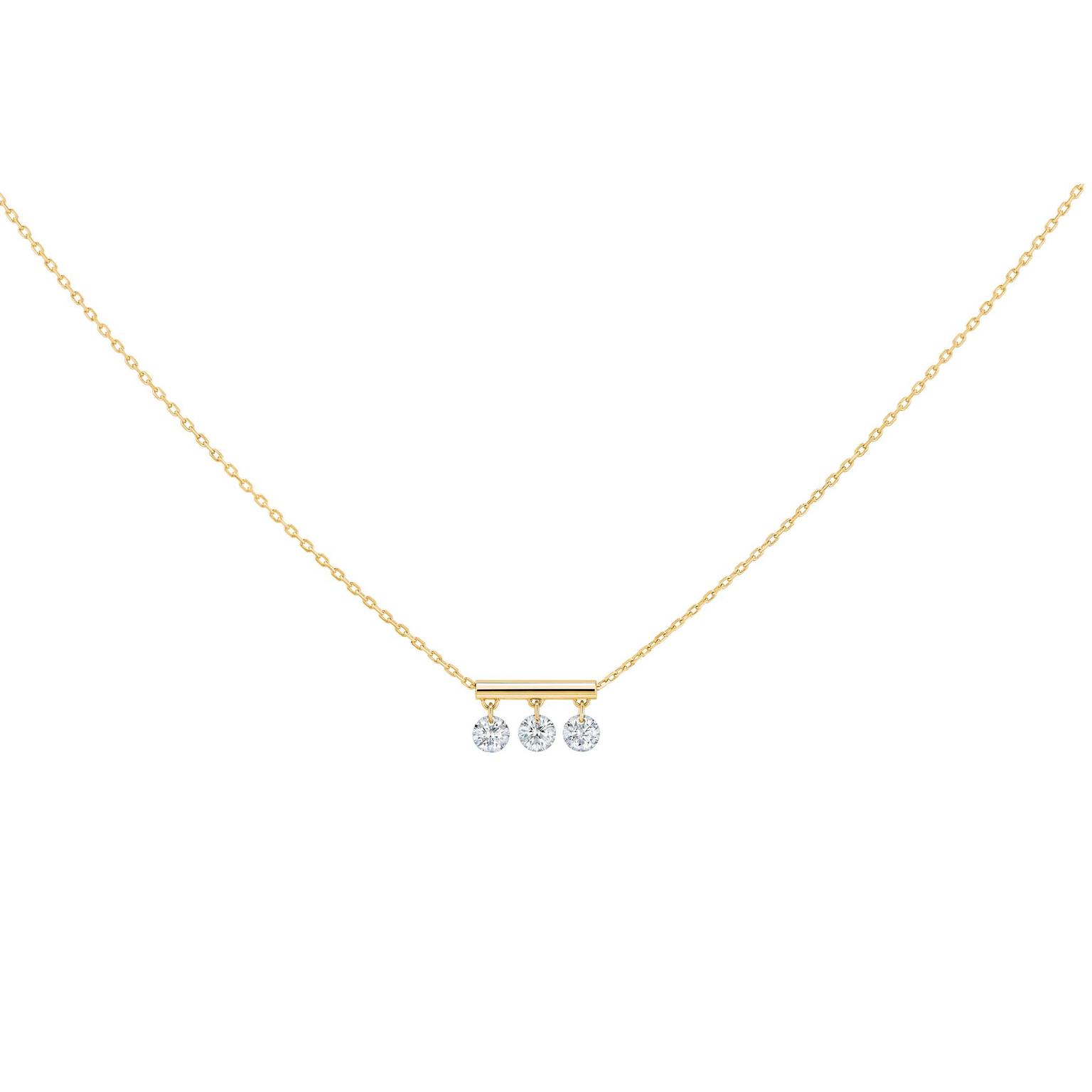 La Brune & La Blonde Pampilles necklace with brilliant-cut diamonds on a gold chain