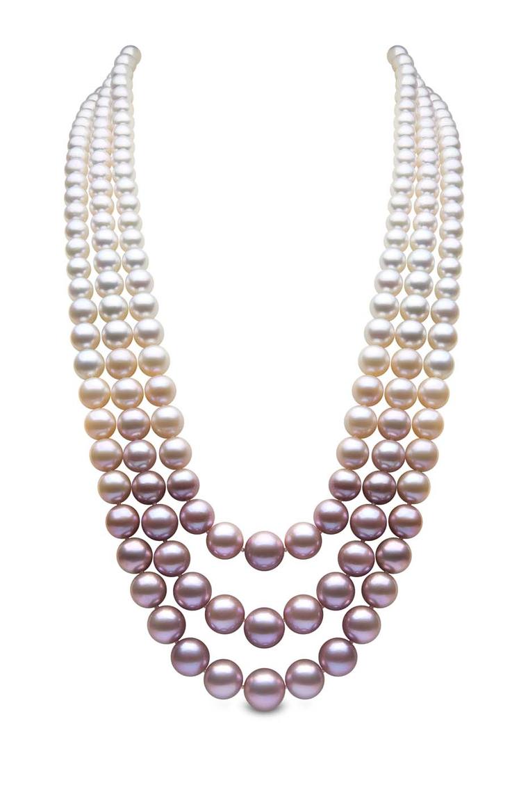 Blossom rose gold South Sea, Akoya and freshwater pearl necklace