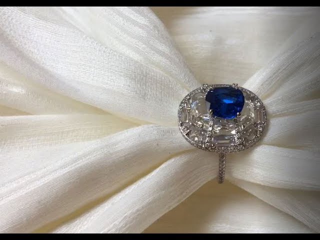 Boghossian Kissing Diamond blue spinel and white diamond ring